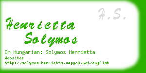 henrietta solymos business card